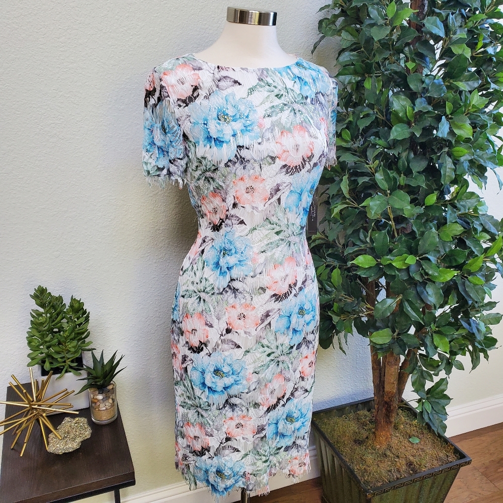 NWT Tahari Floral Lace Dress